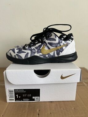 Nike Kids Black White & Gold Athletic Sneakers Mambacita Gianna Bryant